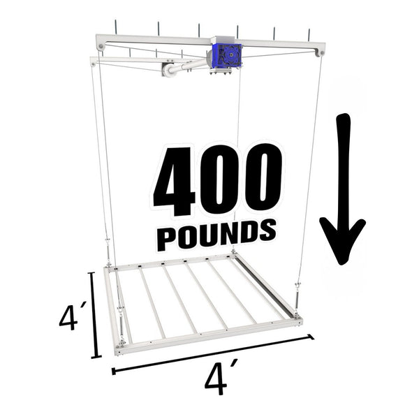 4'×4' E-Z Lift™ — Drill-Powered Overhead Garage Storage Lift | 400