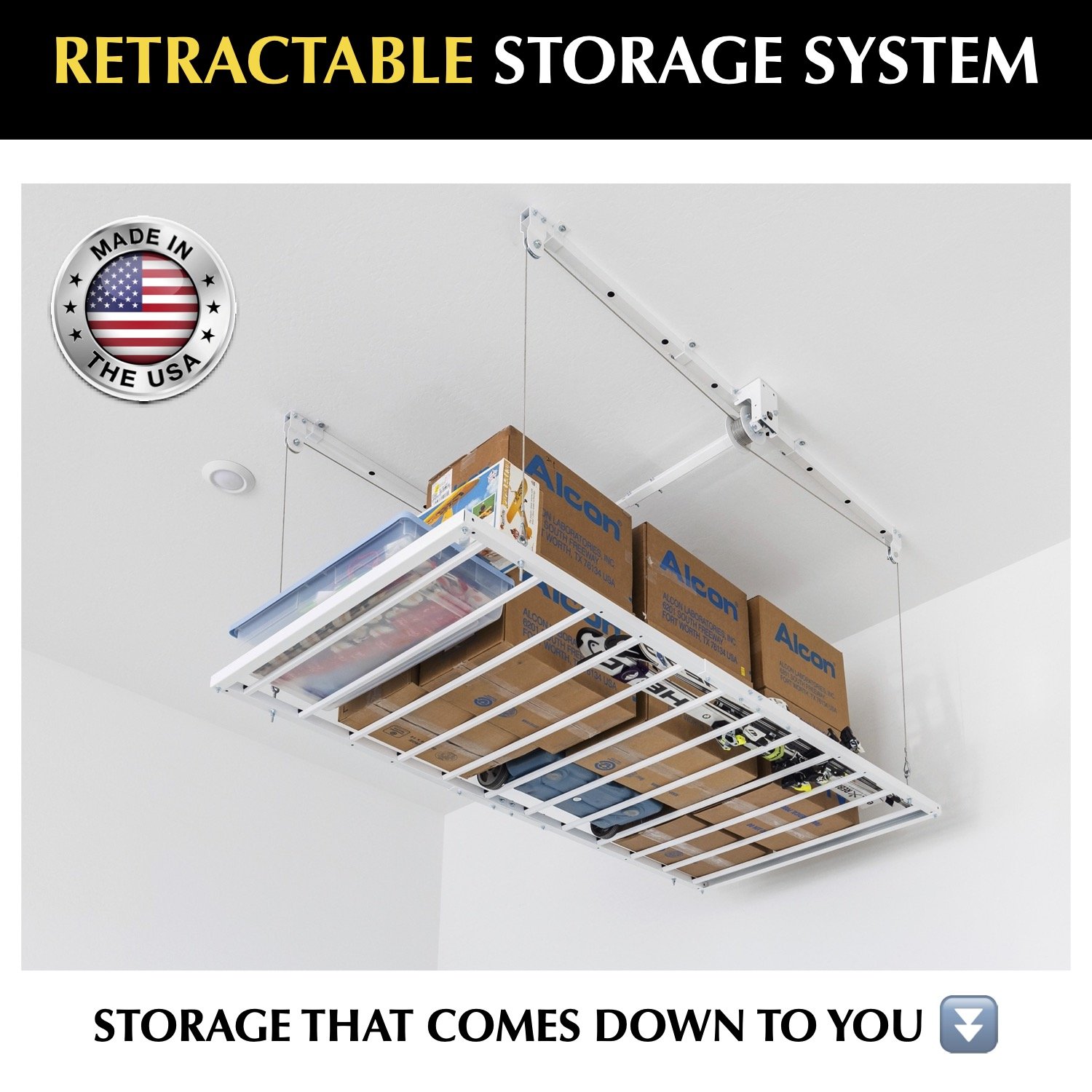 EZ Garage Lift THE 1 Retractable Ceiling Storage Lift